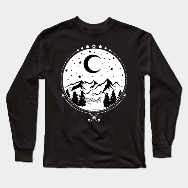 Starry Night Sky Long Sleeve T-Shirt by CelestialStudio